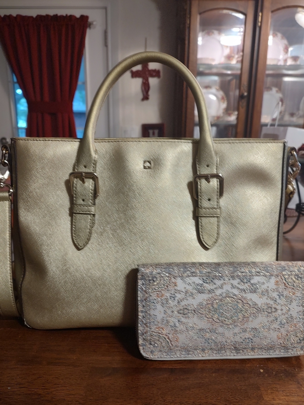 Kate Spade Metallic Gold Tote Handbag